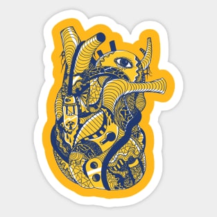 Navy Gold Light Heart Sticker